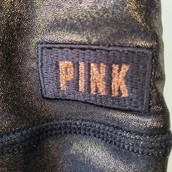 PINK Victoria's Secret Ultimate Bronze Metallic Mesh Athletic Yoga Leggings, S - Picture 3 of 10